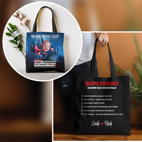 Personalized Baby Superman Tote – Personalized “Baby Superman” Gift for Moms & Babies